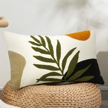 Merrycolor Boho Lumbar Throw Pillow Covers 12X20 Tufted, 1Pc,Green And Black - $35.99