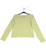 J Jill Stretch Womens Small Sweater Yellow Green Long Sleeve Pullover - $209.07 MXN