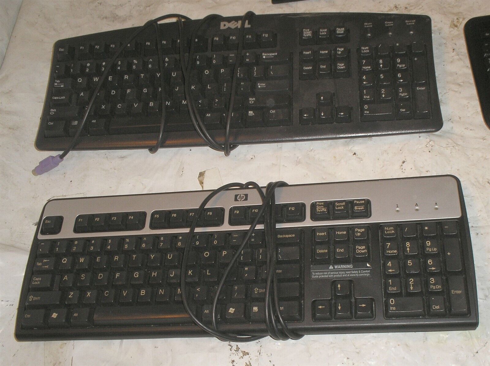 Lot Of 5 Computer Keyboards Microsoft, Mpc, Inland, Dell, HP - $2.99
