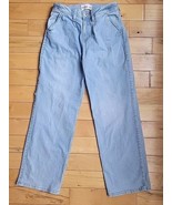 Abercrombie Kids High Rise Wide Leg Light Wash Jeans Girls Size 13/14 Wo... - $27.42 CAD