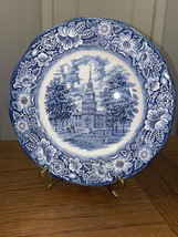 Liberty Blue Staffordshire England Independence Hall 10” Dinner Plate Ironstone - £10.46 GBP