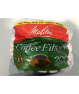 MELITTA 4-6 CUP JUNIOR BASKET PAPER COFFEE FILTERS WHITE 200 COUNT - £8.76 GBP