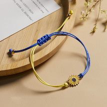 Charm Yellow Blue Ukraine Bracelets For Women Men Handmade Ukrainian Flag Color  - £9.80 GBP