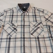 Calvin Klein Division 11-19-42 Button-up Men's Gray & White Cotton Blend Shirt L image 7