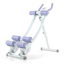 Ab Machine with LCD Monitor and 4 Adjustable Heights-Purple - $250.49