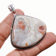Crazy Lace Agate Gemstone Ethnic Christmas Gift Pendant Jewelry 2.40&quot; SA 717 - £5.12 GBP