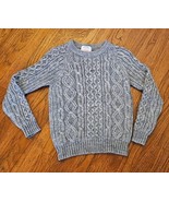 Vintage 90s IZOD j.g. Chunky Gray Cable Knit Long Sleeve Sweater Sz 14 M... - £36.63 GBP