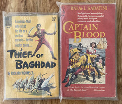 Thief of Baghdad Dell 1st Edition &amp; Captain Blood Vintage 1961 Paperback... - £13.55 GBP