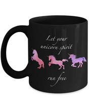 Unicorn Mugs Let Your Unicorn Spirit Run Free Motivational Mugs Running Unicorns - £19.57 GBP