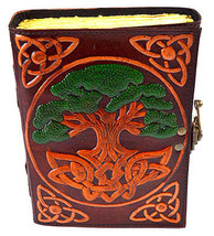 Leather Tree of Life Journal, Antique Latch, Unlined, 4.5"x6.5" - $1,723.27 MXN