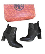 Tory Burch Chelsea Boots April Ankle Booties Heels Black Leather Womens ... - $59.39