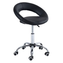 Black Saddle Adjustable Hydraulic Rolling Swivel Massage Salon Stool Chair - £165.87 GBP