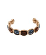 Rebecca Bangle With Square Blue and Brown Swarovski Crystals in Rose Gold - £255.63 GBP