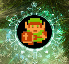 8-Bit The Legend of Zelda Link Snowflake Lit Holiday Christmas Tree Ornament - £13.03 GBP