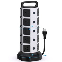 Power Strip Tower Surge Protector 1050J, 20 Ac Outlets 6 Usb Ports, 3000... - £65.89 GBP