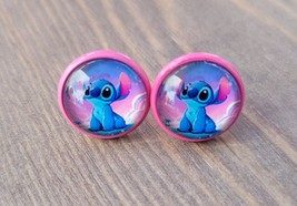 Pink Rainbow Cloud Stitch Push-back Stud Fashion Earrings - £11.26 GBP