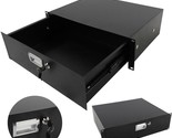 19 Inch Rack Mount 3U Locking Drawer Audio Dj Server Rack Storage Cabinet - £73.60 GBP