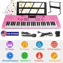61 Key Digital Musical Piano Beginners Electronic Keyboard Instrument W/Mic Gift - £78.00 GBP