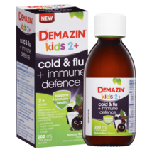 Demazin Kids 2+ Cold &amp; Flu + Immune Defence 200mL – Natural Berry Flavour - $85.00