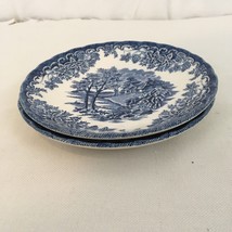 Churchill England 5 1/2&quot; Blue Fine China Dessert Plates (2) - £14.79 GBP