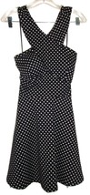 Candie&#39;s Black w/White Heart Polka Dots Cross Strap A-Line Dress NWT $48 Sz M - £28.60 GBP