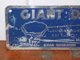 Vintage Giant Dry Coin Operated Machine Metal Plaque - $54.45