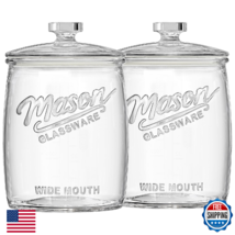 Folinstall 2-Pack 1 Gallon Glass Cookie Jars w/ Airtight Lid - Silicone ... - $75.64