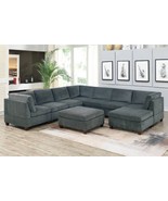Verona 9 Pieces Grey  Modular Sectional Upholstered in Chenille Fabric - £1,791.80 GBP