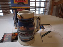 Budweiser RARE Stein 2000 mug Christmas in the Mountains Clydesdale&#39;s CS... - £16.45 GBP