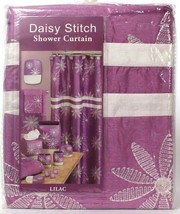 1 Count Popular Bath Daisy Stitch Lilac Shower Curtain 70&quot; X 72&quot; 100% Po... - £24.37 GBP