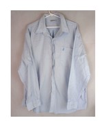 Walt Disney World Disneyland Resort Men&#39;s Blue Striped Embroidered Shirt... - $19.79