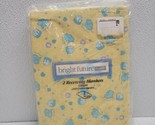Vintage Bright Future Baby 2 Yellow Cotton Receiving Blankets Ducks &amp; Frogs - $34.55