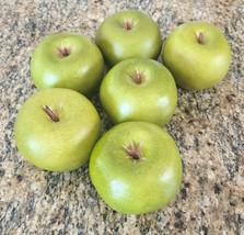 Lot Of 6 Artificial Realistic Fake Fruit Green Apples Home Decor - £13.62 GBP