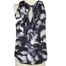 Black and White Sleeveless Silk Blouse Size Medium - £19.73 GBP