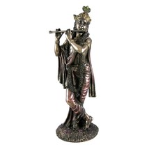 KRISHNA STATUE 9.5&quot; Hindu God of Divine Love Deity High Quality Bronze R... - $59.95