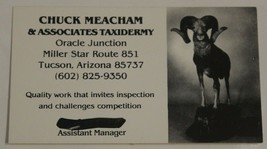 Chuck Meacham &amp; Associates Taxidermy Vintage Business Card Tucson Arizon... - £3.12 GBP