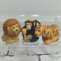 Fisher Price Little People Jungle Animals Lot of 3 Monkey Lion Tiger  - £9.29 GBP