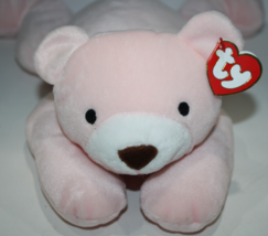 Ty Pillow Pals SNUGGY Pink Bear 14 Inch Baby Stuffed Animal Soft Toy Tag... - $28.45