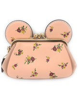 NEW WOMENS COACH X DISNEY (F29360) MINNIE EAR FLORAL LEATHER KISSLOCK WR... - £78.46 GBP