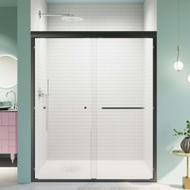 56-60&quot;W x 72&quot;H Matte Black Bypass Shower Door - $436.99