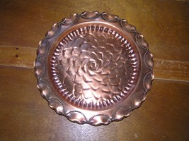 Vintage Solid Copper Made in USA Signed Scalloped Edge w Rope Drape and ... - $23.01