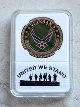 Military US Air Force Veteran USAF Challenge Coin 40mm With Case - £10.92 GBP