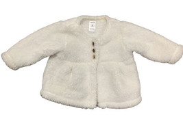 Carter&#39;s Infant White Faux Fur Plush Jacket Size 24 Months White  3 Butt... - £10.68 GBP