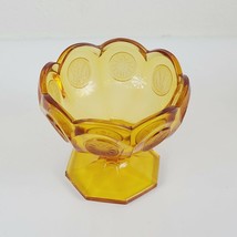 Amber Fostoria Coin Glass Compote - £9.63 GBP