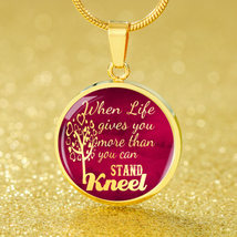 Pray Necklace When Life Gives You More Circle Stainless Steel or 18k Gold 18-22 - £33.38 GBP+