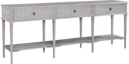 Console Taylor Pewter Gray Solid Wood Shelf 3-Drawer Soft Closing Transitional - £2,737.68 GBP