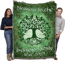 Irish Claddagh Blanket, Personalized, Cotton Tapestry Throw, Made In The Usa - £72.73 GBP