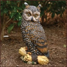 Owl Statue Outdoor Large Garden Sculpture Art Home Decor Tall Unique Yard Gift - £114.85 GBP