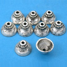 Bali Bead Caps Antique Silver Plated 12.5mm 16 Grams 8Pcs Approx. - £5.42 GBP