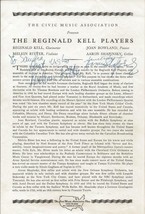 Reginald Kell Players Signed Vintage Program JSA - £39.51 GBP